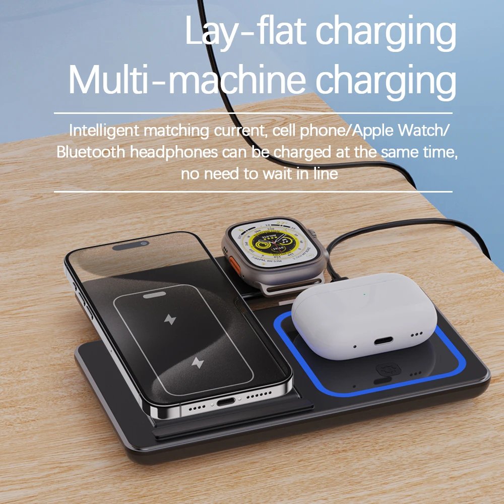 30W LED Fast Wireless Charger Stand 3 in 1 Foldable Charging Station For iPhone 15 14 13 12 11 Apple Watch 9 8 7 6 5 Airpods Pro 30W LED Fast Wireless Charger Stand 3 in 1 Foldable Charging Station For iPhone 15 14 13 12 11 Apple Watch 9 8 7 6 5 Airpods Pro