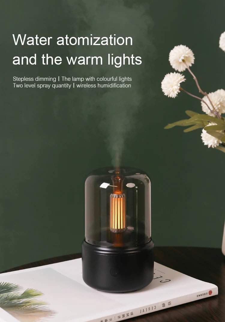KINSCOTER Portable Mini Aroma Diffuser USB Air Humidifier Essential Oil Night Light Cold Mist Maker Sprayer for Home Gift
