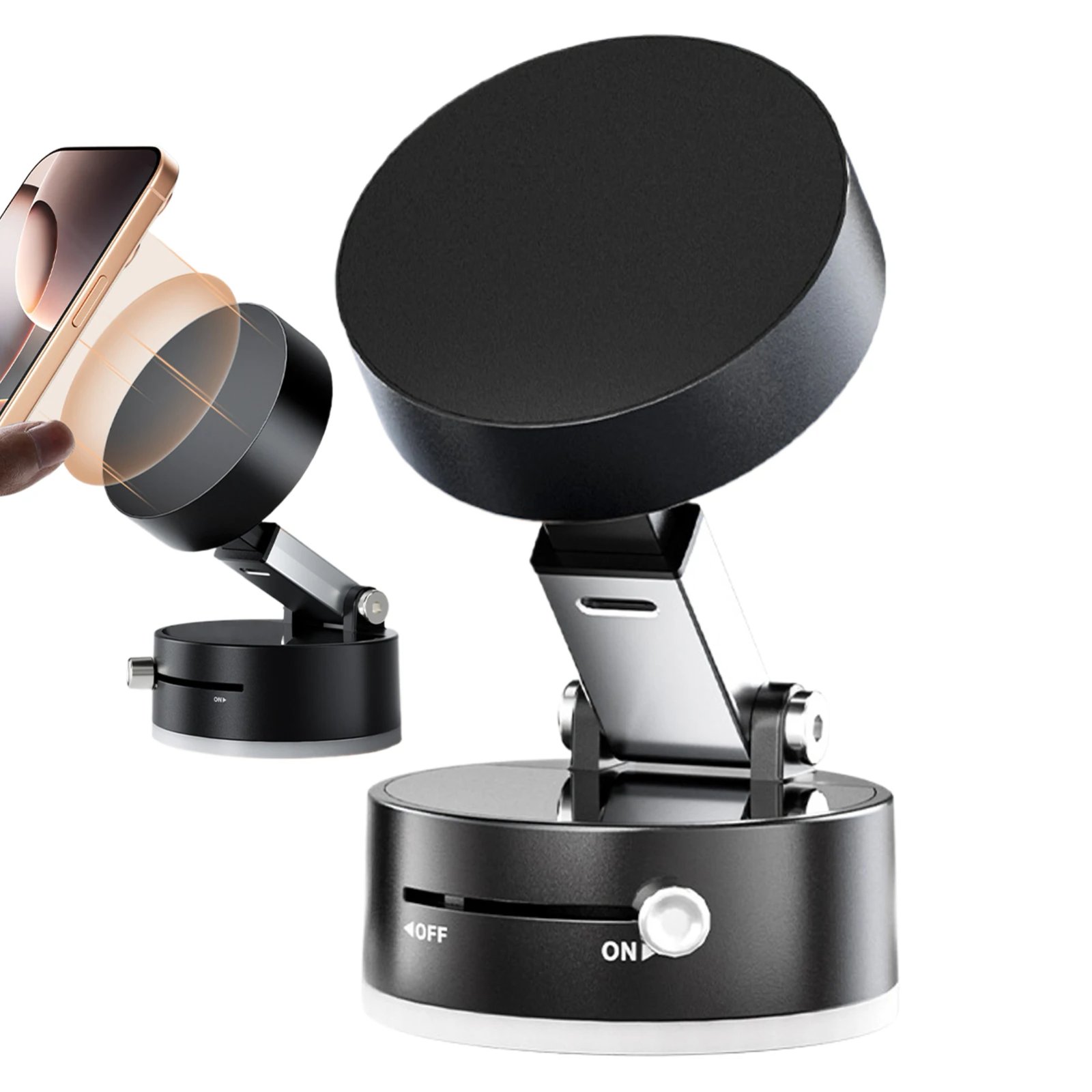 Vacuum Suction Cup Magnetic Car Phone Holder Double-Sided Foldable Magnetic Auto Phone Bracket For Car Interior Accessories Vacuum Suction Cup Magnetic Car Phone Holder Double-Sided Foldable Magnetic Auto Phone Bracket For Car Interior Accessories